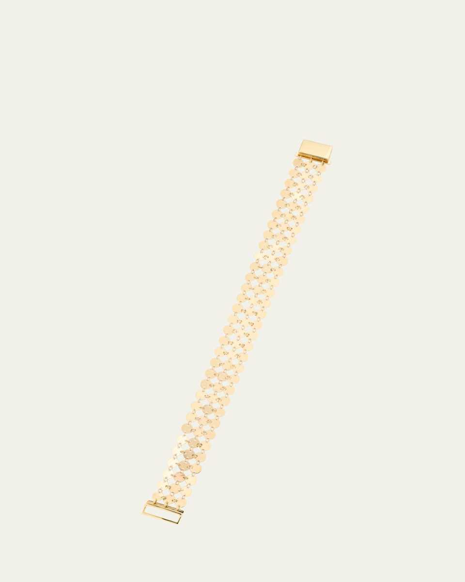 14K Yellow Gold Laser Chainmail 3-Row Bracelet